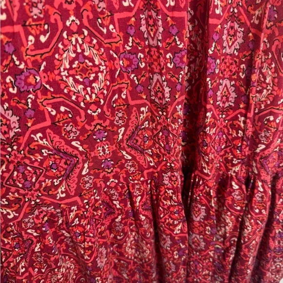 Torrid Medallion Midi Tiered super soft red skater sundress size 2 - Picture 11 of 13